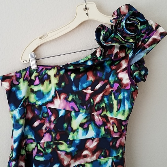 Jessica Simpson One Shoulder Floral Gown Size 7 - Picture 4 of 8